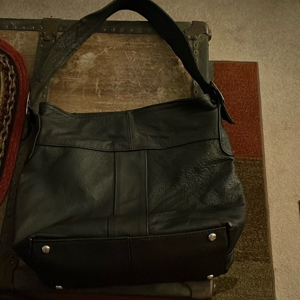 Leather hobo conceal carry purse
